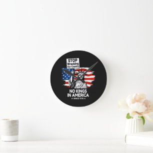 Horloge Ronde Journée sans roi - Halte au saccage de notre pays 