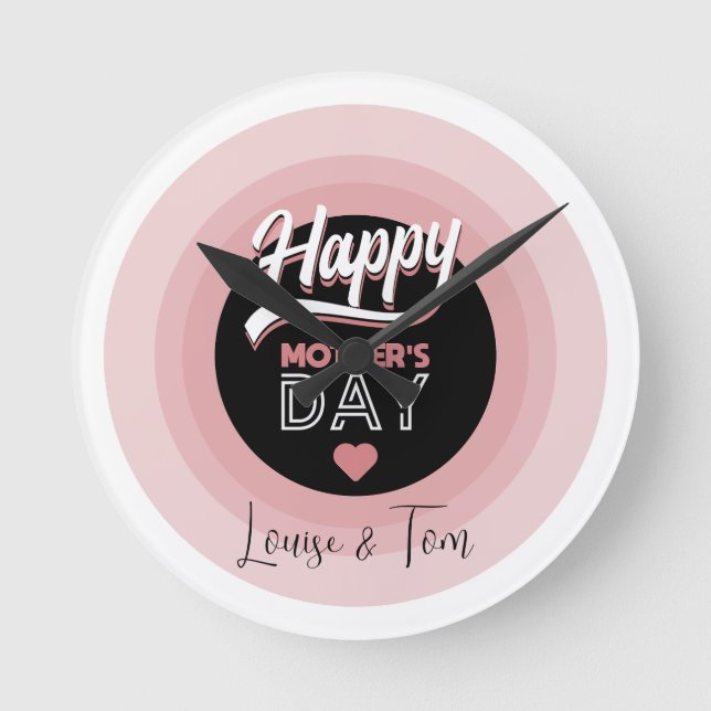 Horloge Ronde Joyeuse fête des mères (Recto)