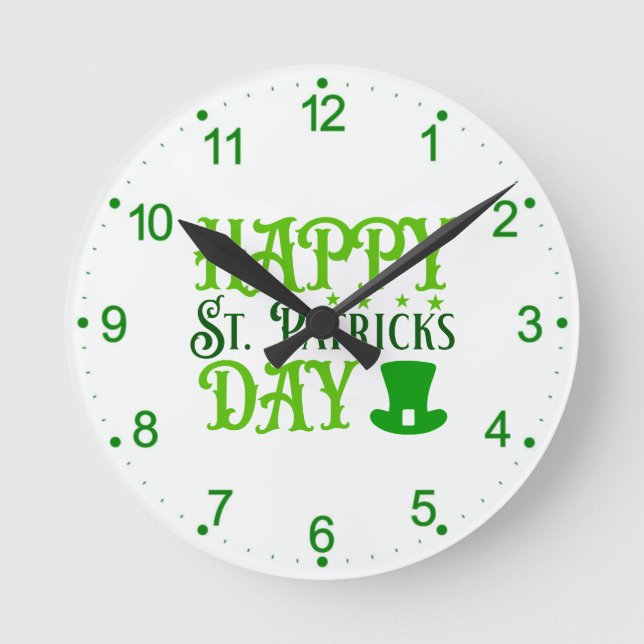 Horloge Ronde Joyeuse Saint-Patrick (Recto)