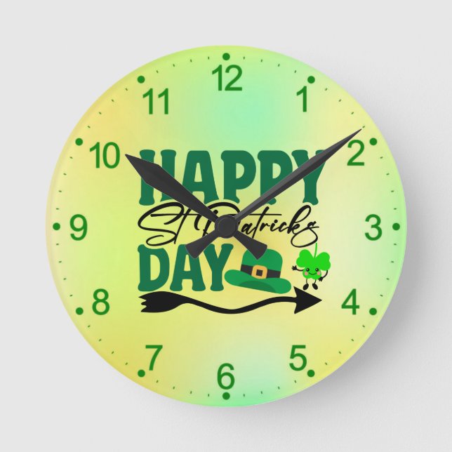Horloge Ronde Joyeuse Saint-Patrick (Recto)