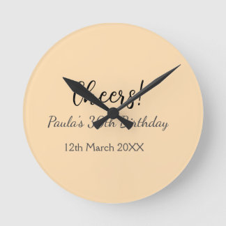 Horloge Ronde Joyeux 30e anniversaire ajouter nom date simple mi