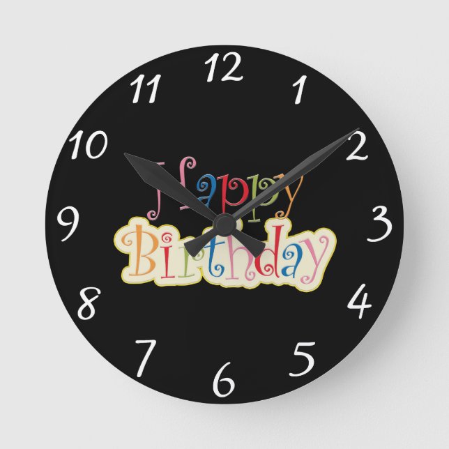 Horloge Ronde Joyeux anniversaire (Recto)