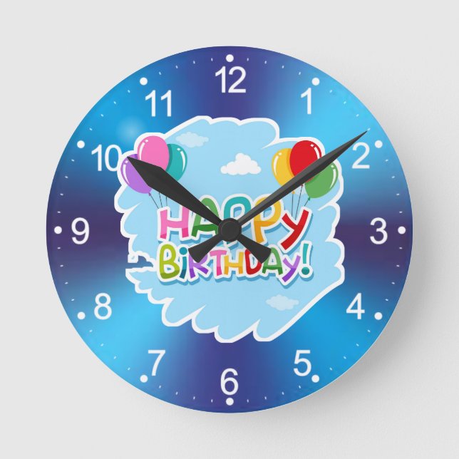 Horloge Ronde Joyeux Anniversaire!-23769 (Recto)