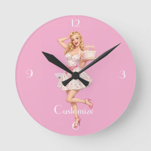 Horloge Ronde Joyeux Anniversaire Fille de la Foudre_Cove 