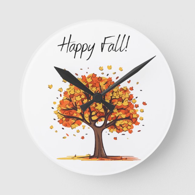 Horloge Ronde Joyeux Automne! (Recto)