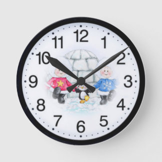 Horloge Ronde Joyeux hiver