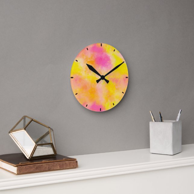 Horloge Ronde Joyeux Lumineux Gradient couleur Abstrait Personna (Bureau)