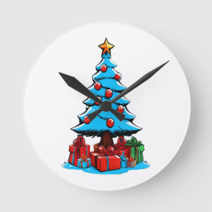Horloge Ronde Joyeux Noël 3D
