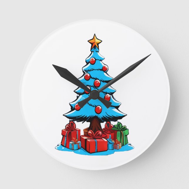 Horloge Ronde Joyeux Noël 3D (Recto)