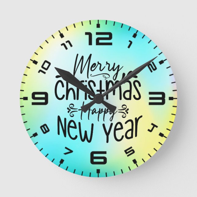 Horloge Ronde Joyeux Noël Bonne année (Recto)