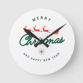 Horloge Ronde Joyeux Noël et bonne année