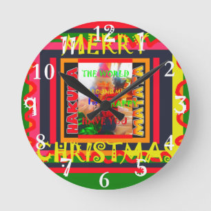 Horloge Ronde Joyeux Noël Le monde autour de moi est heureux de