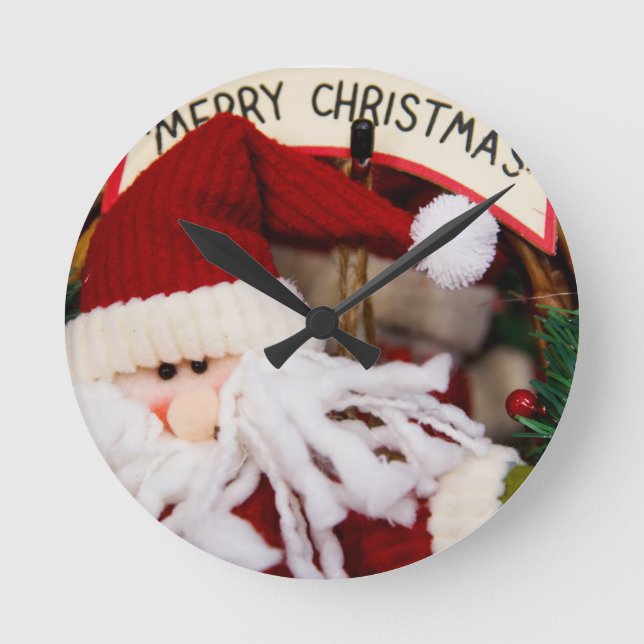 HORLOGE RONDE JOYEUX NOËL PÈRE NOËL (Recto)
