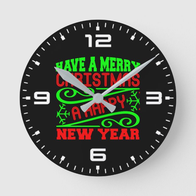 Horloge Ronde Joyeux Noël Un Joyeux Nouvel An-34635 (Recto)