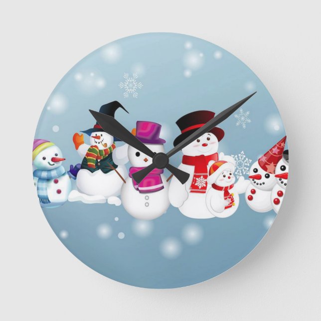 Horloge Ronde Joyeux Snowmen (Recto)
