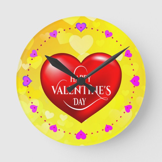 Horloge Ronde Joyeux Valentine ! (Recto)