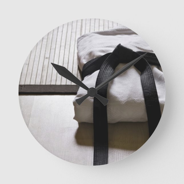 Horloge Ronde Judo Gi sur le tapis Tatami (Recto)