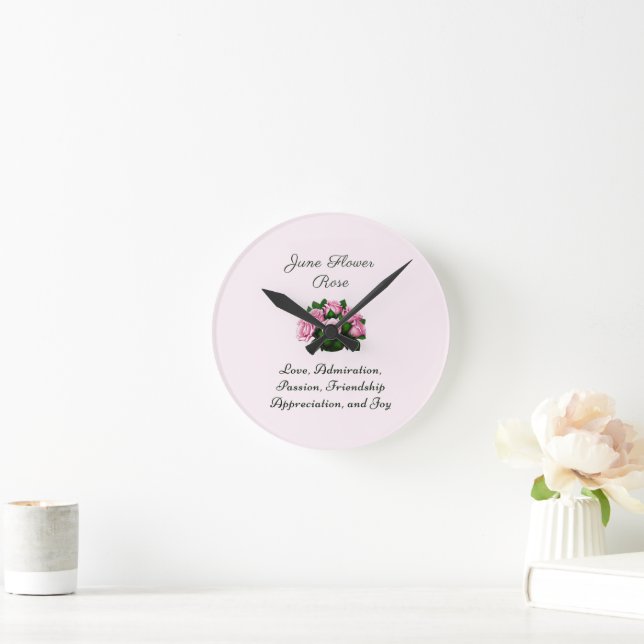 Horloge Ronde Juin Mois de naissance Rose (Maison)