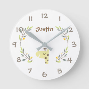 Horloge Ronde Jules Safari Animals Kids Nursery Wall Clock