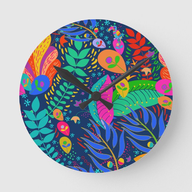 Horloge Ronde Jungle tropical hawaïen (Recto)