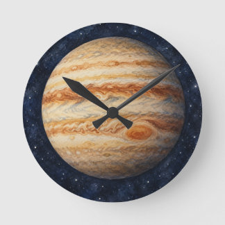 Horloge Ronde Jupiter aquarelle 