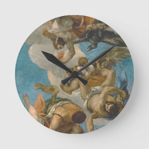 Horloge Ronde Jupiter heurtant en bas des vices (huile sur la