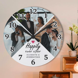 Horloge Ronde Jusqu'à la fin des temps Collage photo de couple m