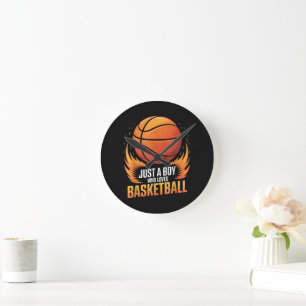 Horloge Ronde Juste un garçon qui aime le basket-ball