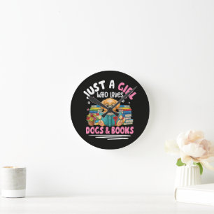 Horloge Ronde Juste Une Fille Qui Aime Les Chiens Et La Lecture