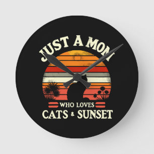 Horloge Ronde Juste une maman qui aime les chats