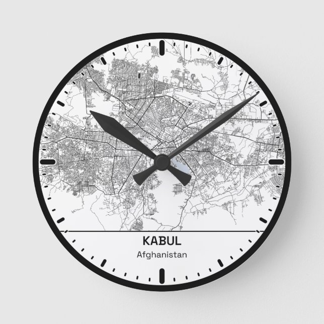 Horloge Ronde Kabul Clock City Line Art (Recto)