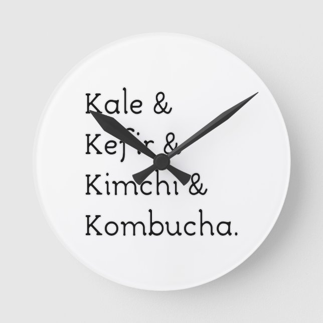Horloge Ronde Kale Kefir Kimchi Kombucha (Recto)