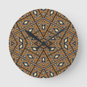 Horloge Ronde Kaléidoscope de briques africaines