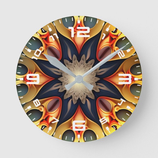 Horloge Ronde Kaleidoscope Mandala Flower Design-23091 (Recto)