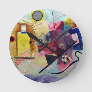 Horloge Ronde Kandinsky 1925/jaune/rouge/bleu/pixdezines