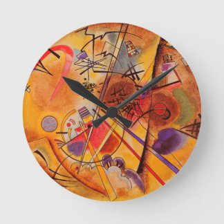Horloge Ronde Kandinsky Brown jaune bleu rouge