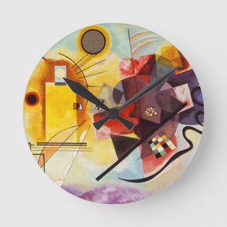 Horloge Ronde Kandinsky jaune bleu