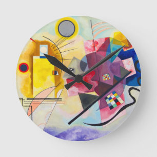 Horloge Ronde Kandinsky jaune-rouge-bleu