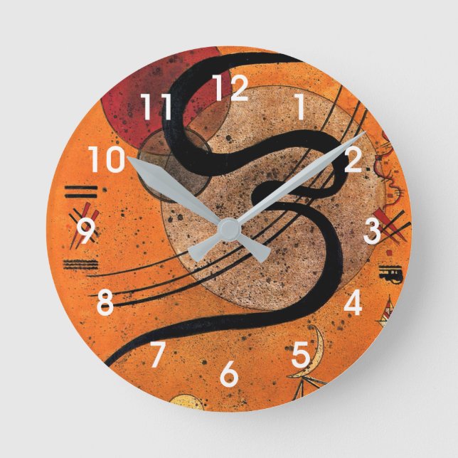 Horloge Ronde Kandinsky - Ligne d'humeur, art abstrait coloré (Recto)