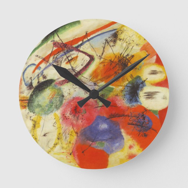 Horloge Ronde Kandinsky Noir frappe la peinture Abstraite (Recto)