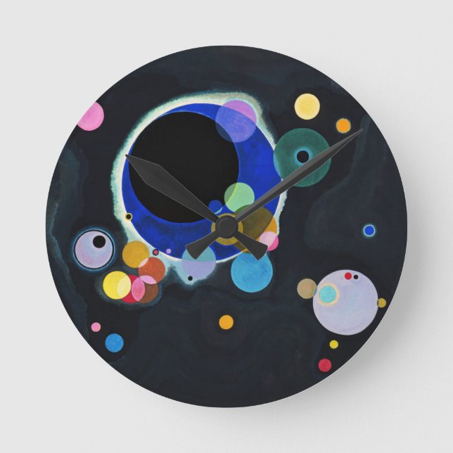 Horloge Ronde Kandinsky Plusieurs cercles Abstraits (Recto)