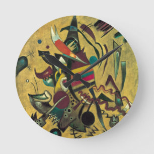 Horloge Ronde Kandinsky Points Peinture en toile Abstraite