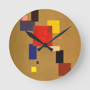 Horloge Ronde Kandinsky Treize Rectangles peinture Abstraite