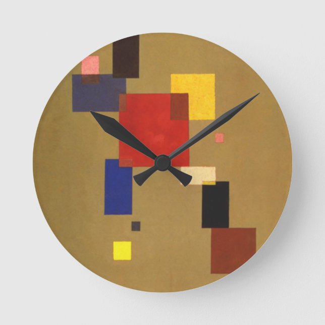 Horloge Ronde Kandinsky Treize Rectangles peinture Abstraite (Recto)