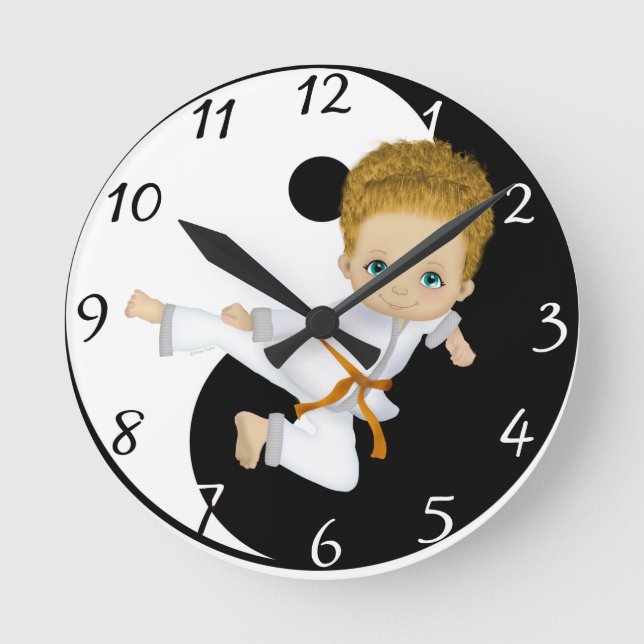 Horloge Ronde Karate Boy Clock (Recto)