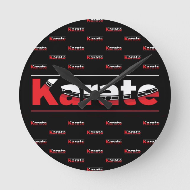 Horloge Ronde Karate Martial Arts Rouge (Recto)