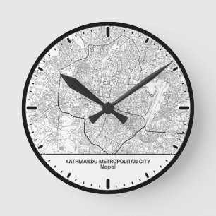 Horloge Ronde Kathmandu Clock City Line Art