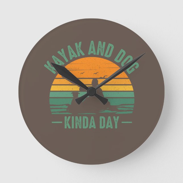 Horloge Ronde Kayak et Chien Kinda Day (Recto)