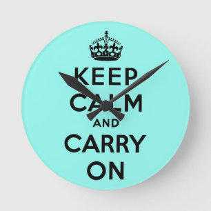 Horloge Ronde keep calm and carry on original