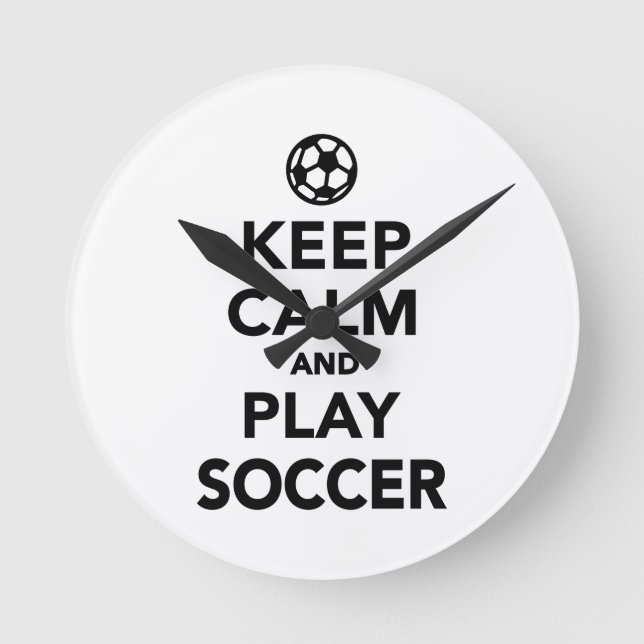 Horloge Ronde Keep calm and play Soccer (Recto)